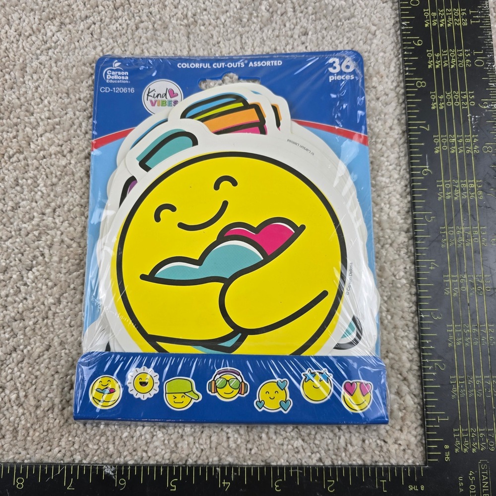 Carson Dellosa Smiley Faces Cut-Outs Yellow Kind Vibes 36pc CD-120616